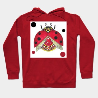 Lucky Ladybug Gemstone Watercolor art Hoodie